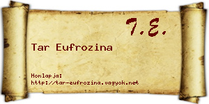 Tar Eufrozina névjegykártya